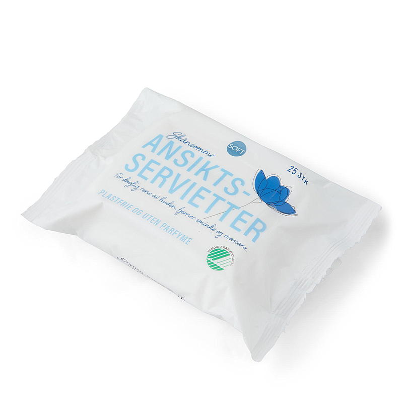 Soft Ansiktsserviett 25-pk for all hud, plastfri
