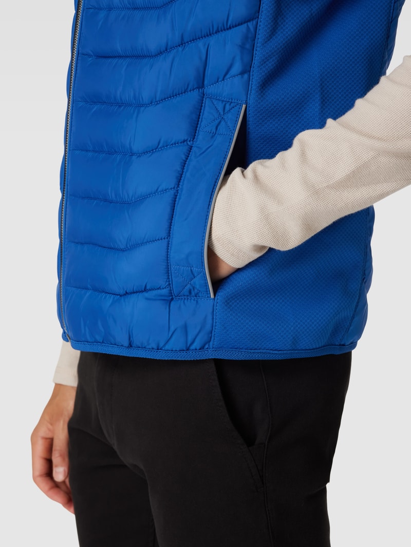 Steppweste mit Label-Detail in royalblau