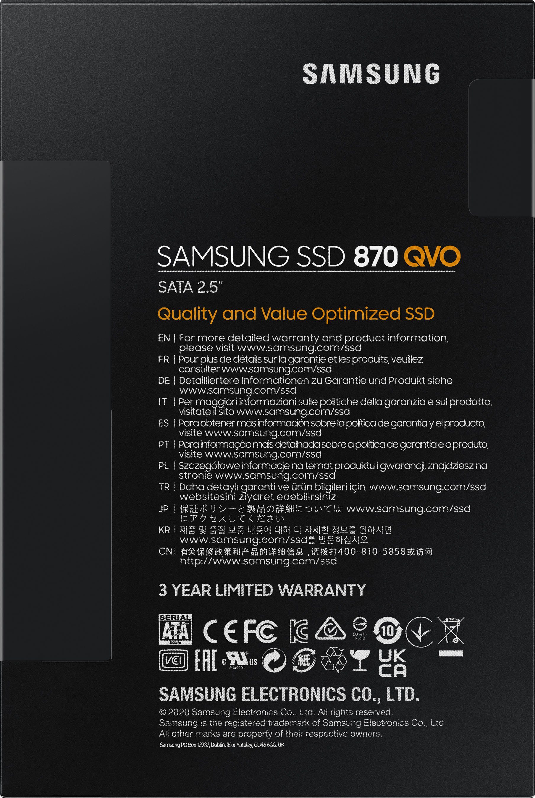 Samsung 870 QVO interne SSD (1 TB) 2,5