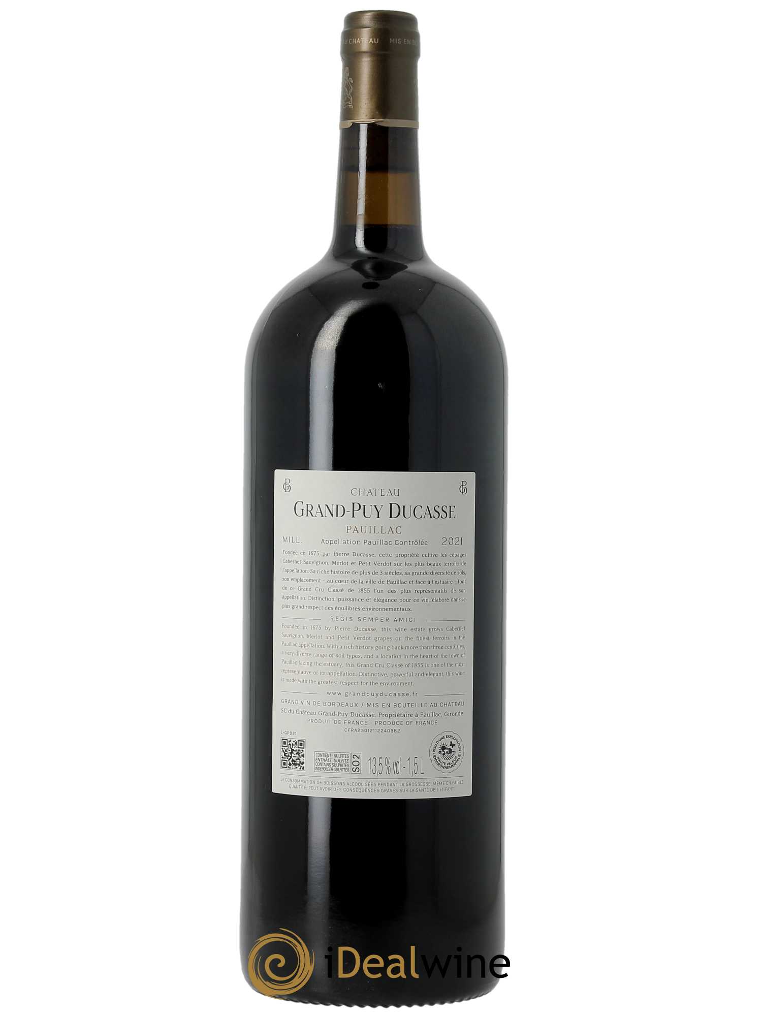 Château Grand Puy Ducasse 5ème Grand Cru Classé (CBO à partir de 3 mg) 2021 - Lot de 1 Magnum