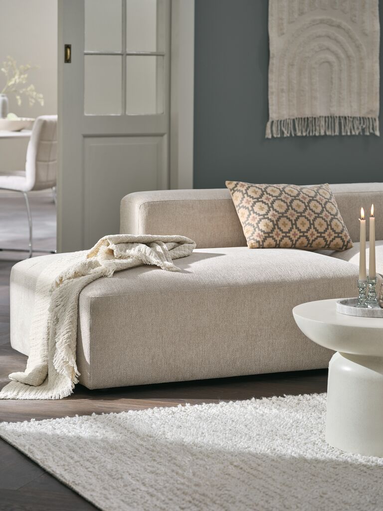 SKEJBY Sofa modułowa SKEJBY 2-osobowa szezlong/otwarta tkanina piaskowa