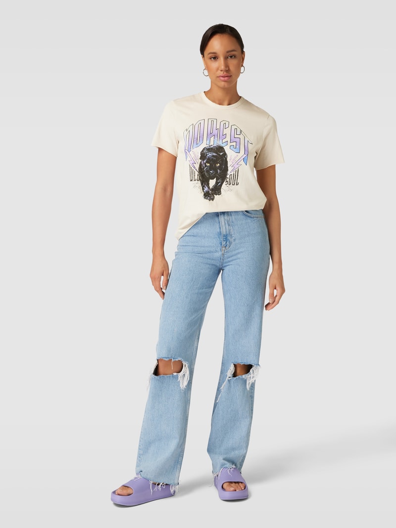 T-Shirt mit Motiv-Print Modell 'LUCY' in offwhite