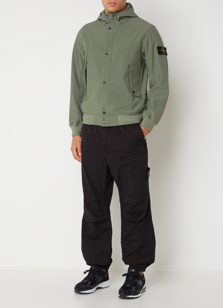 Μπουφάν Stone Island 40227 softshell με λογότυπο και κουκούλα