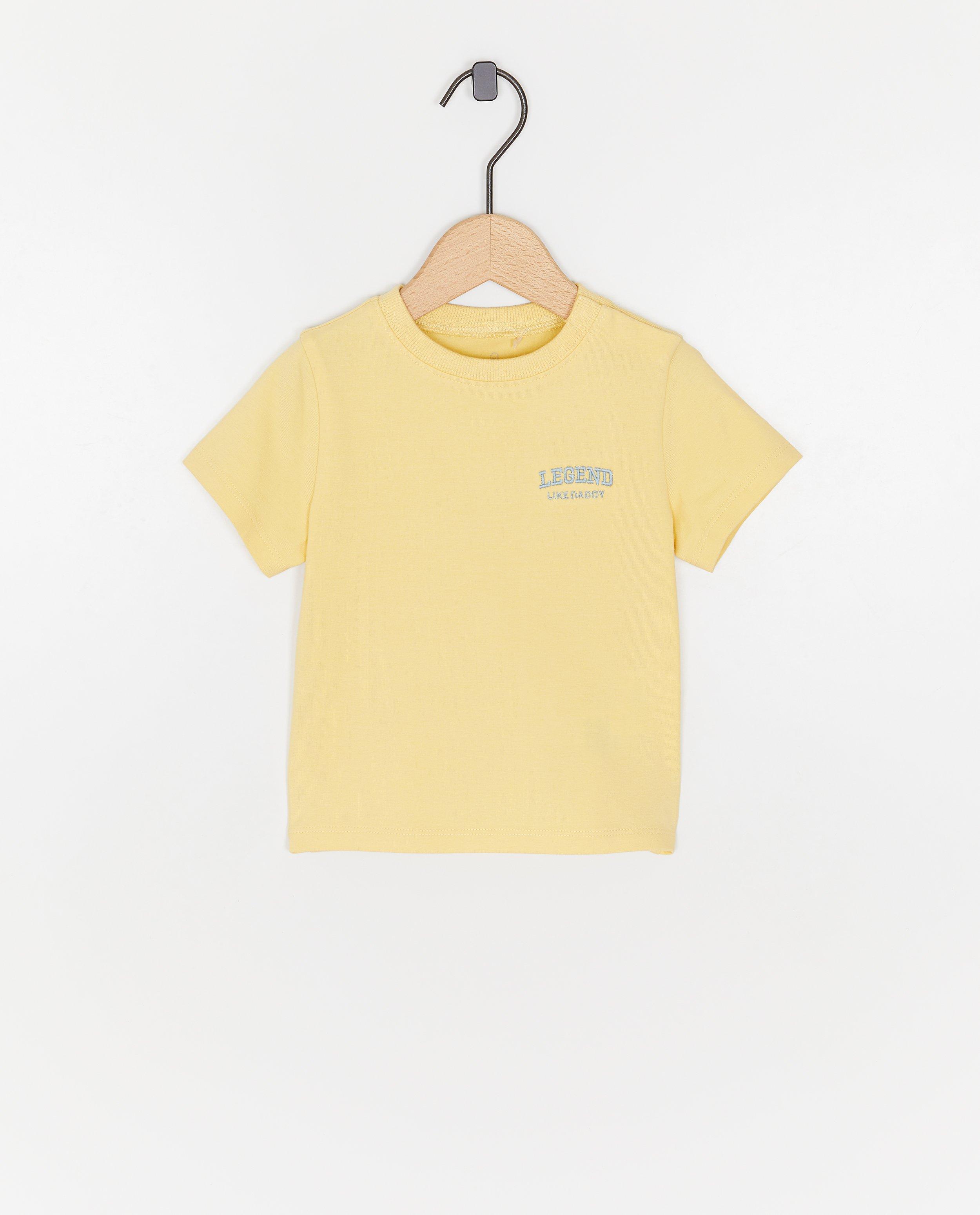 Tricou Cuddles and Smiles cu inscripții brodate, galben deschis unisex