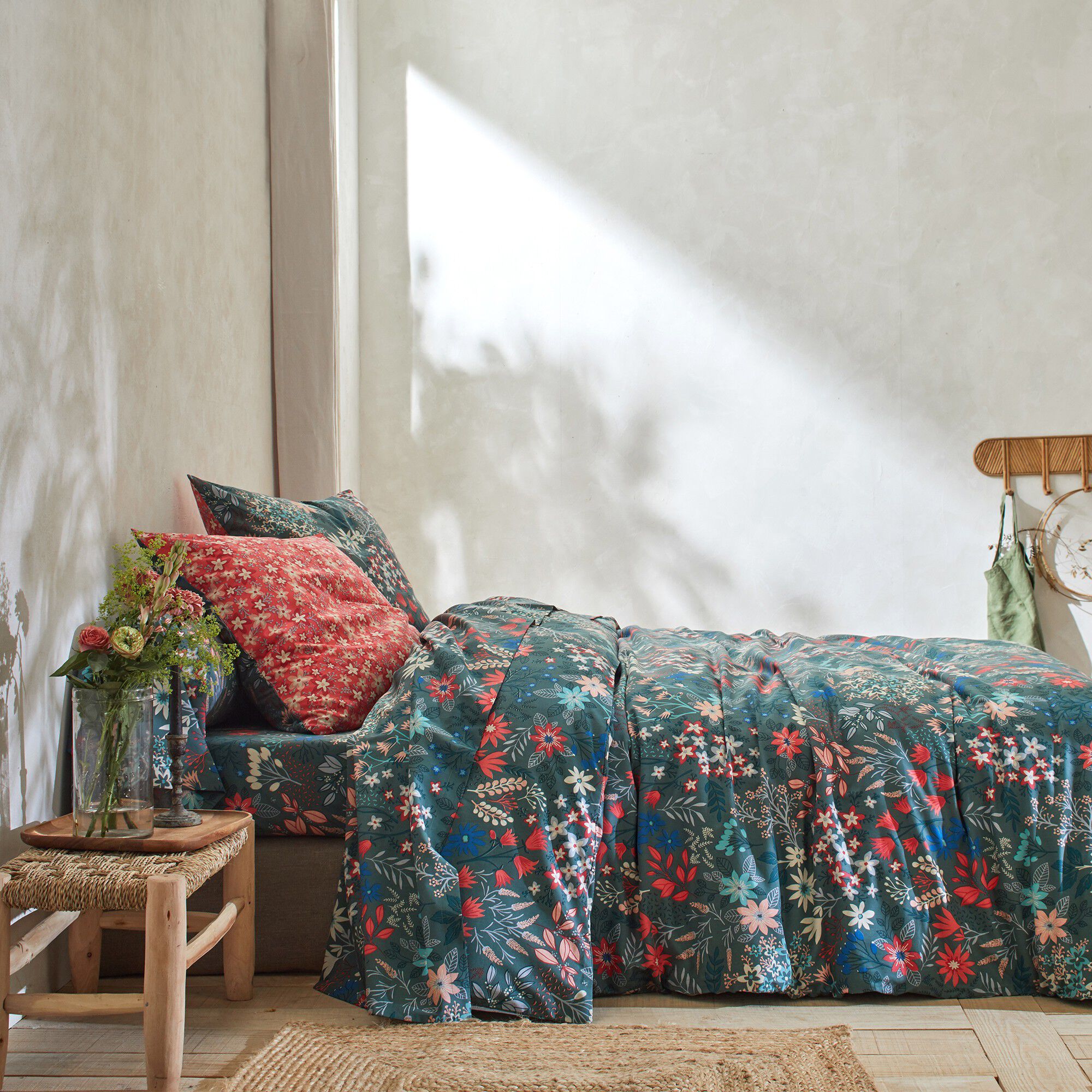 Linge de lit Flore en coton imprimé fleuri