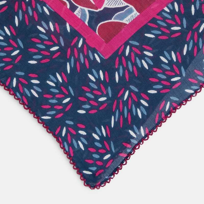 Foulard imprimé en popeline rose fille