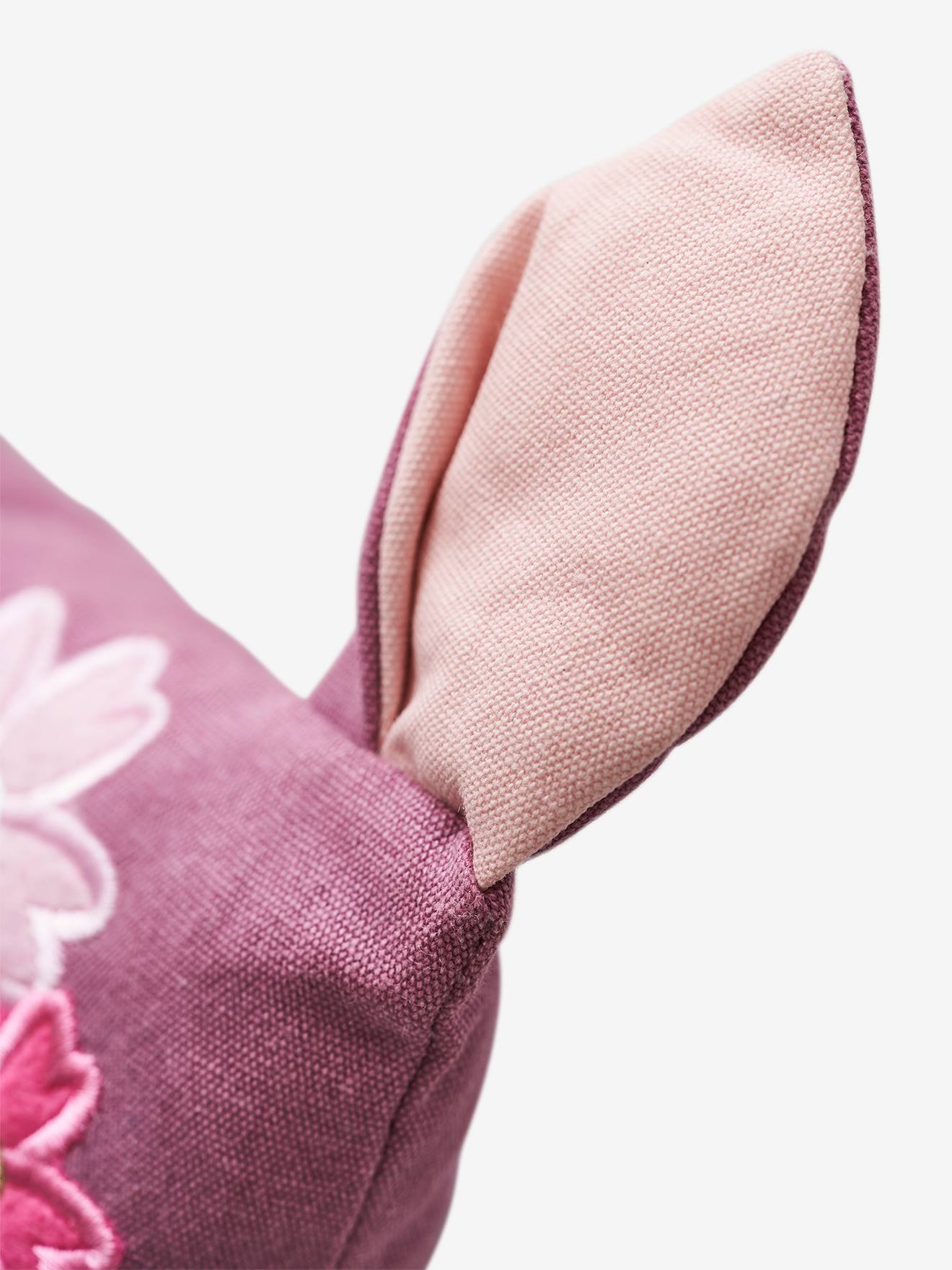 Vertbaudet Kinder Deko-Kissen REH - dunkelviolett/wollweiß