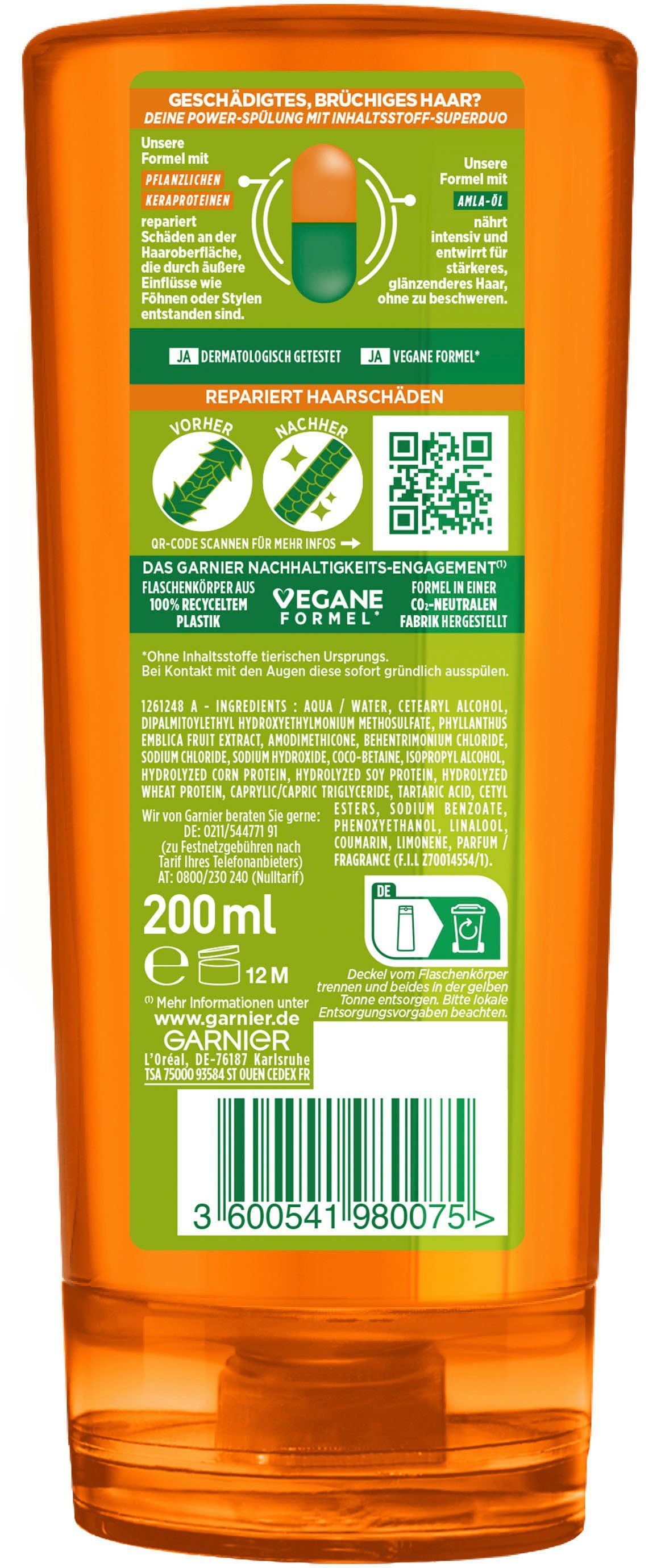 GARNIER Haarspülung Garnier Fructis Schadenlöscher Spülung, Set, 6-tlg.