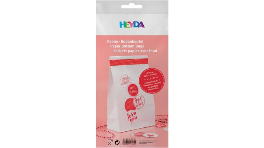 HEYDA Papier-Bodenbeutel 25er Set Weiss Weiss