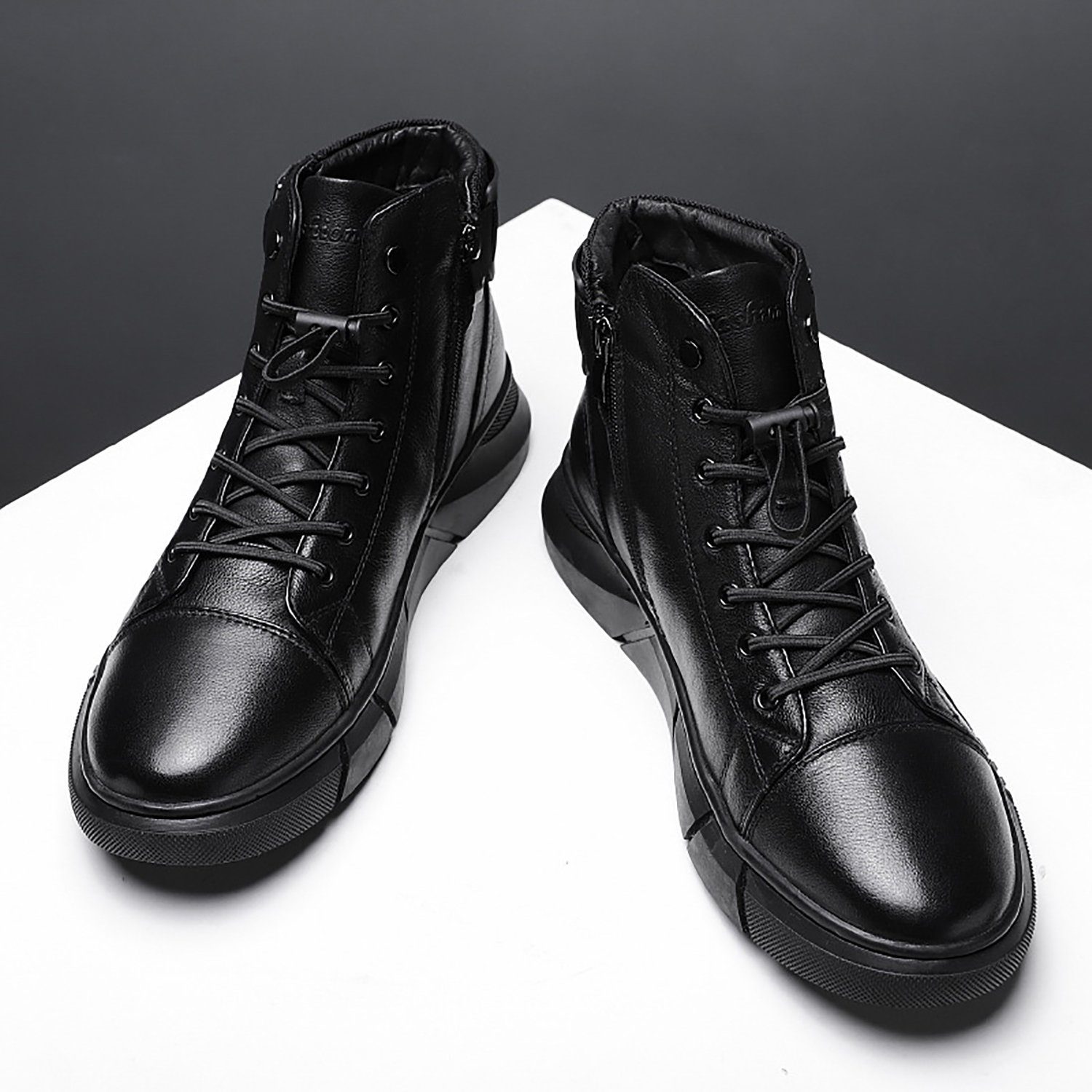 Daisred Schnürstiefel Herren Warm Gefüttert Winterboots chukkastiefel Stiefel