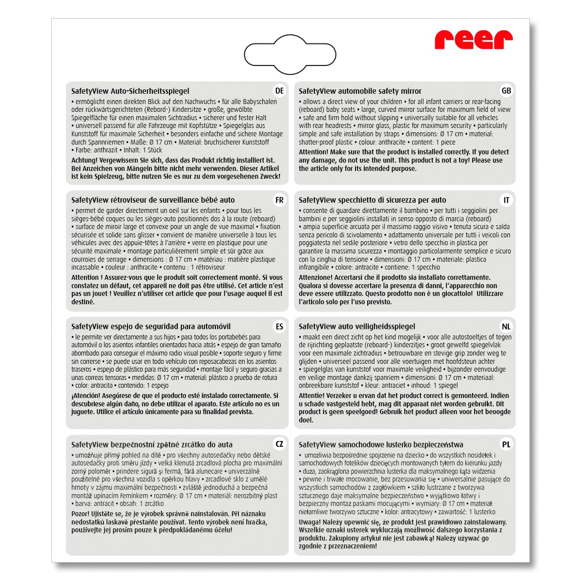 Sicherheitsspiegel groß, \safetyview\