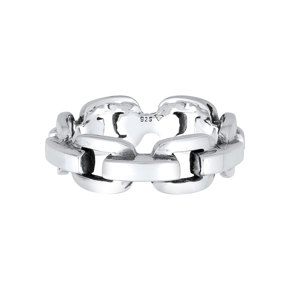 KUZZOI KUZZOI Bague Chaîne pour homme d'aspect robuste en argent sterling 925 Bague
