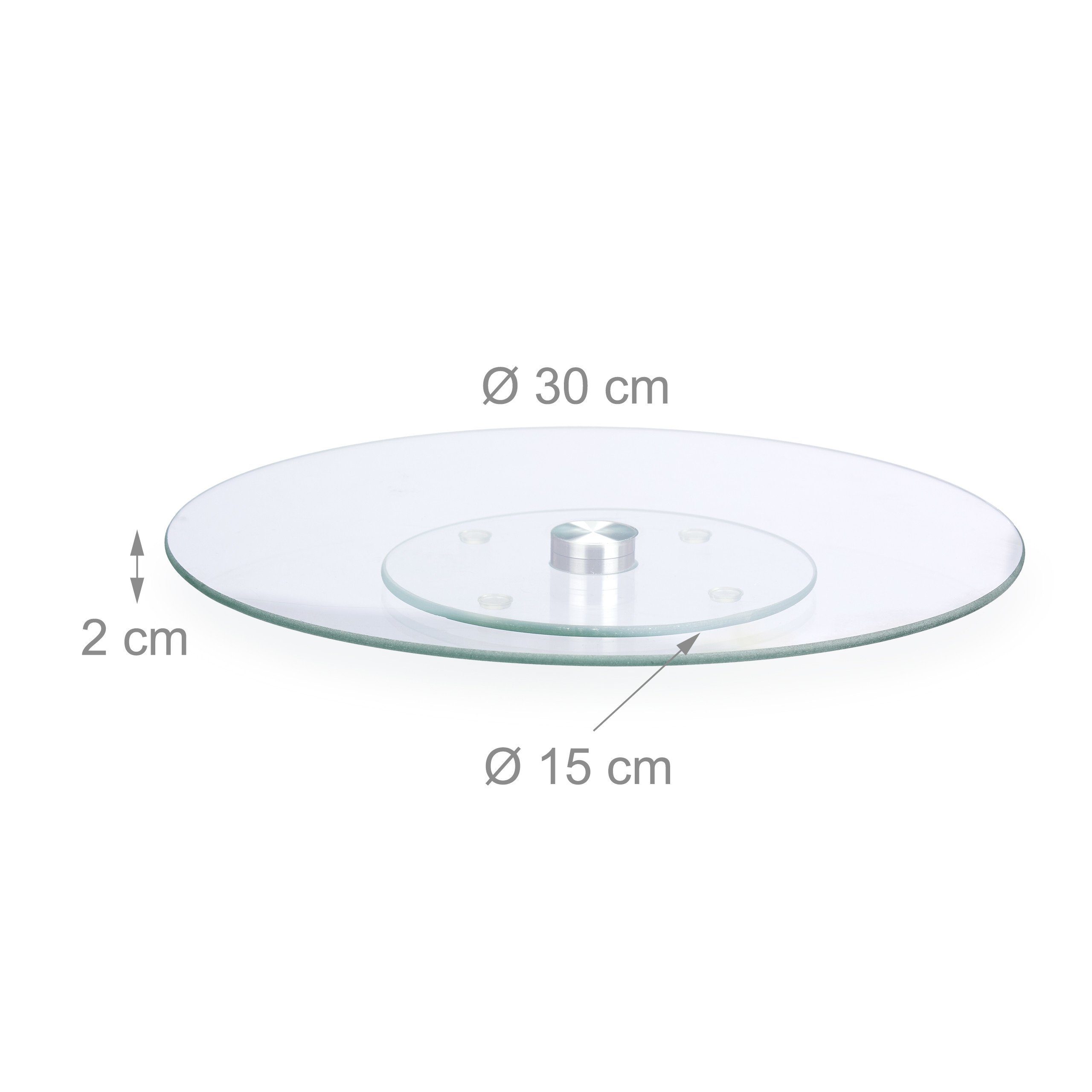 relaxdays Tortenplatte 1 x Drehbare Tortenplatte Glas, Glas