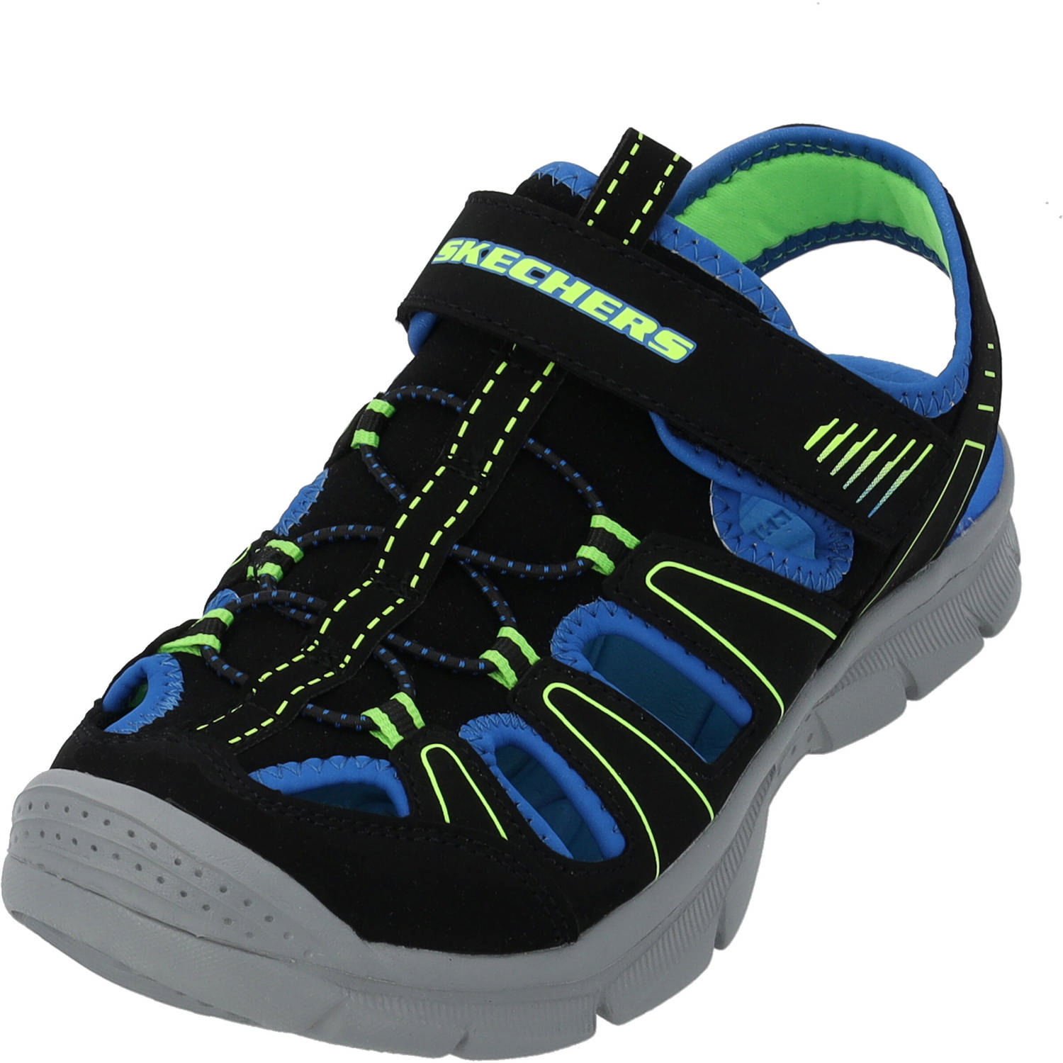Skechers 406520L, Sandaletten, Kinder, black/blue & lime