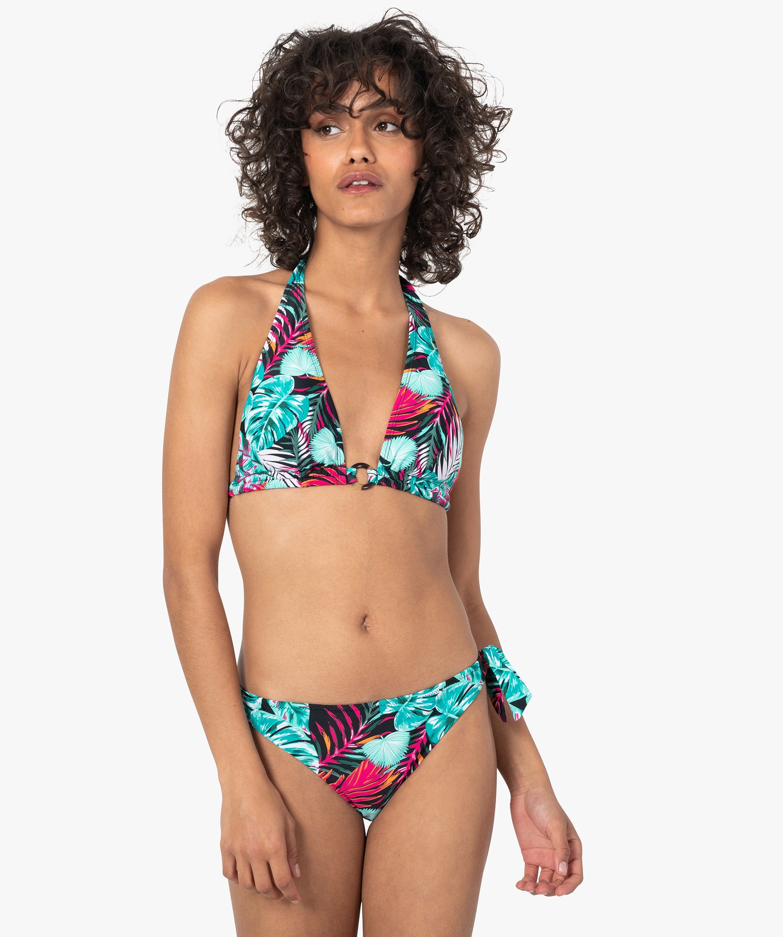 Haut de maillot de bain femme forme triangle imprime | GEMO
