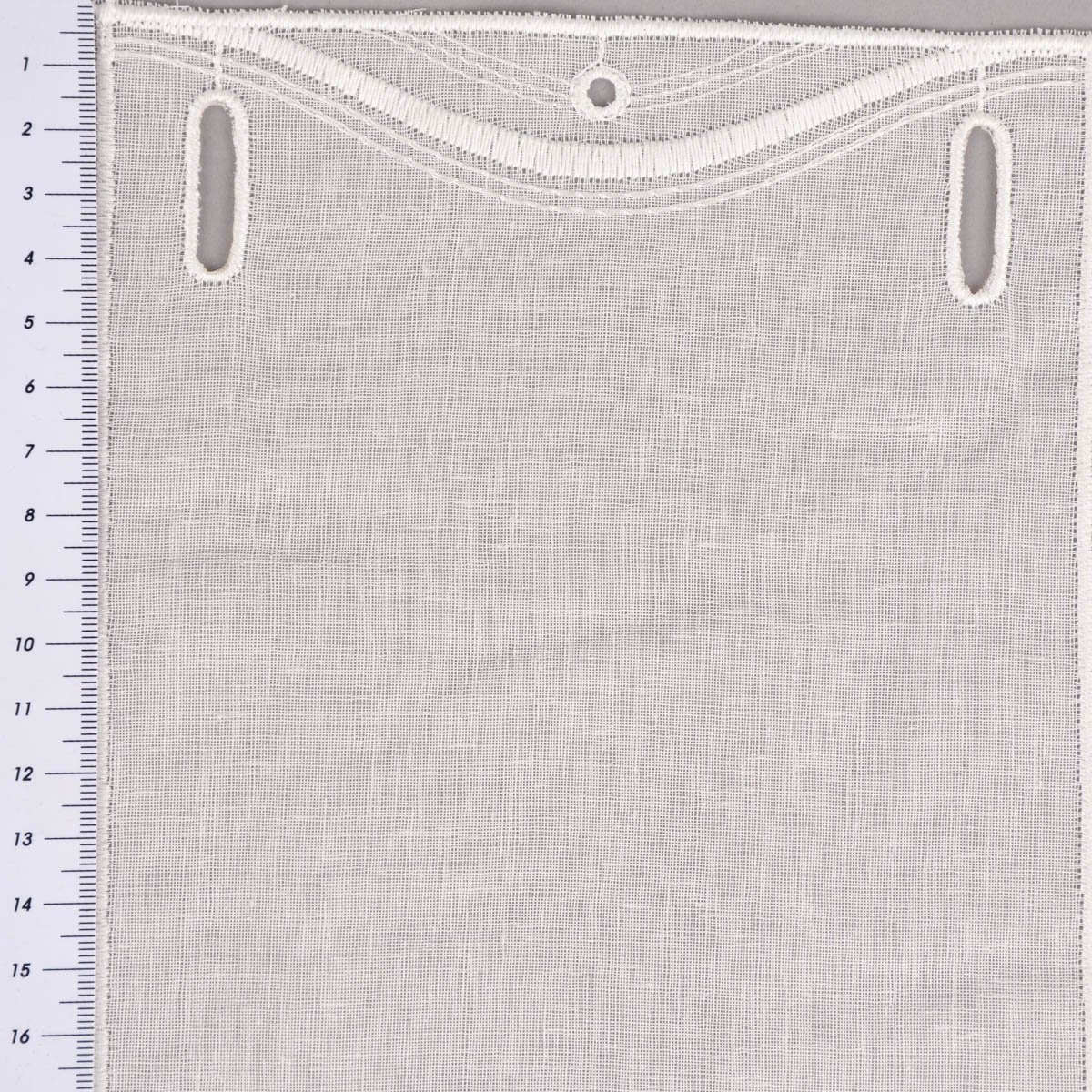 Meterware Scheibengardine nähfrei Stickerei Leinenlook ecru 30cm, SCHÖNER LEBEN., leicht perforiert, Stickerei/Stickstoff, bestickt, pflegeleicht