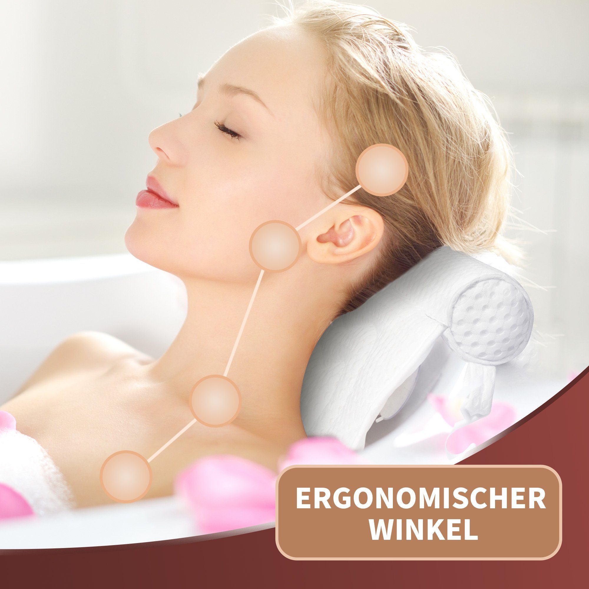 Nackenstützkissen Badekissen, Badewannen Kissen Badekissen aus Mesh, AdelDream