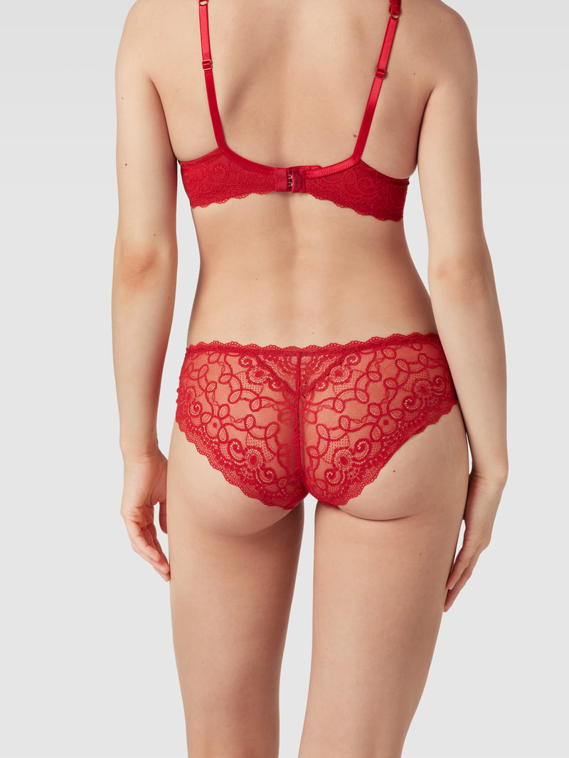 Hipster mit Spitzeneinsatz in rot