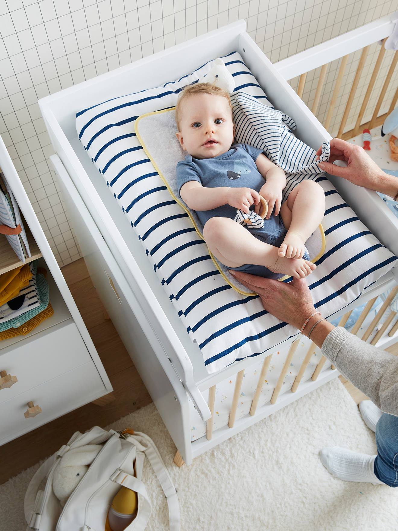 Vertbaudet Wickelaufsatz für Babybetten - weiß