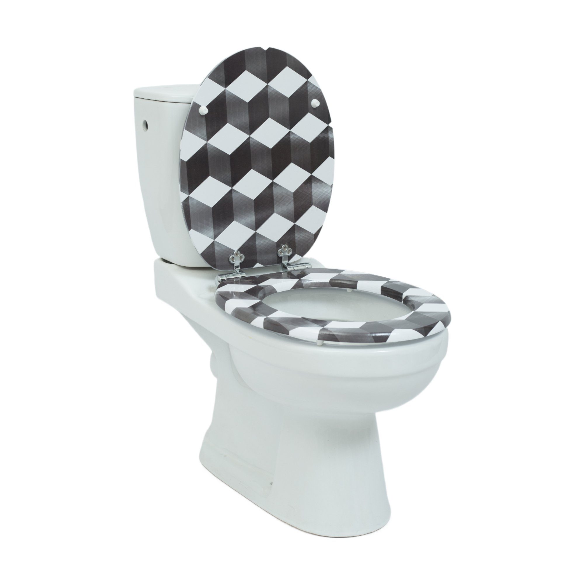 SINOBATH WC-Sitz Toilettendeckel (Toilettensitz mit Absenkautomatik, MDF-Holzkern maximale Belastung der Klobrille 200 kg), einfache Montage und Reinigung, Oval