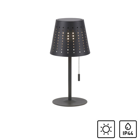 LED Akku-Solar-Tischleuchte Mandy, anthrazit