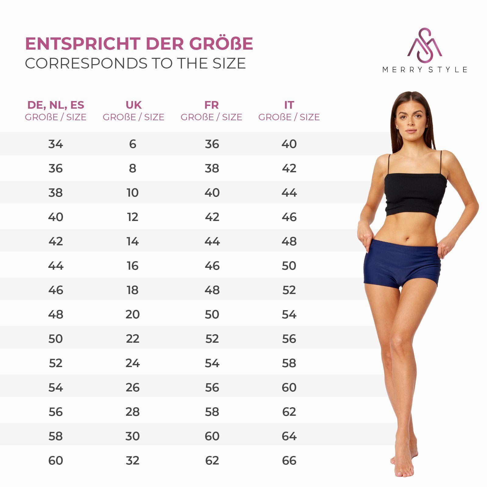 Merry Style Badeshorts Damen Badeshorts Bikinihose Modell L23L1