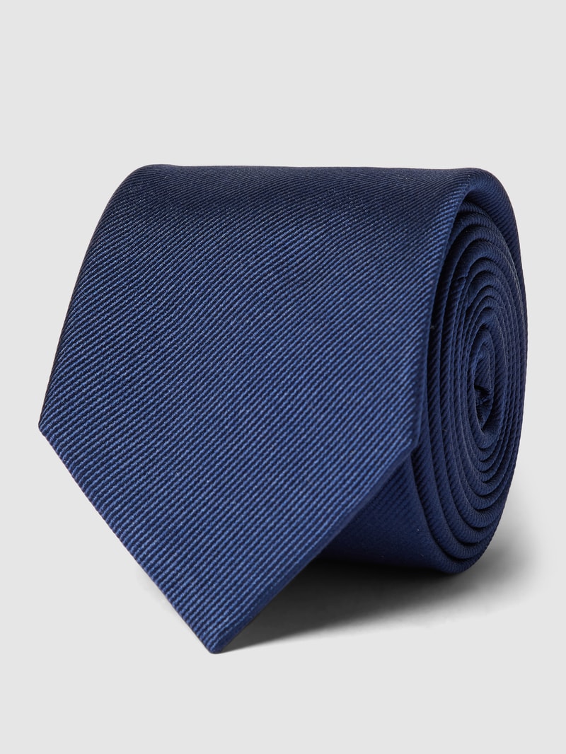 Krawatte aus Seide (7 cm) Modell 'RIB SOLID' in marineblau