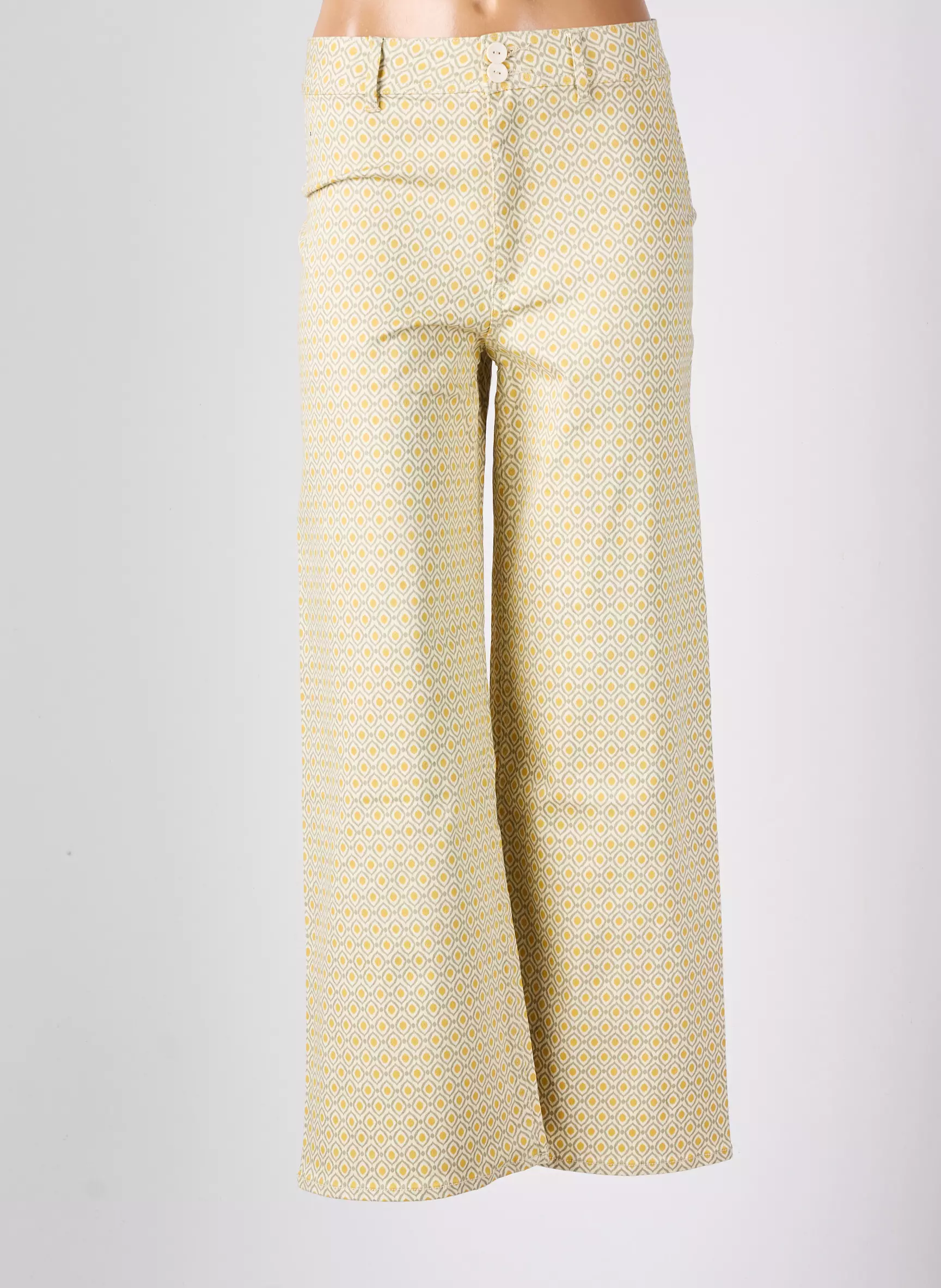 Cache Cache Pantalons Larges Femme couleur jaune