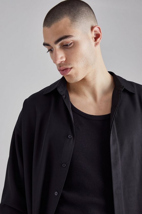 Kastiges Twill Hemd mit verdeckter Knopfleiste