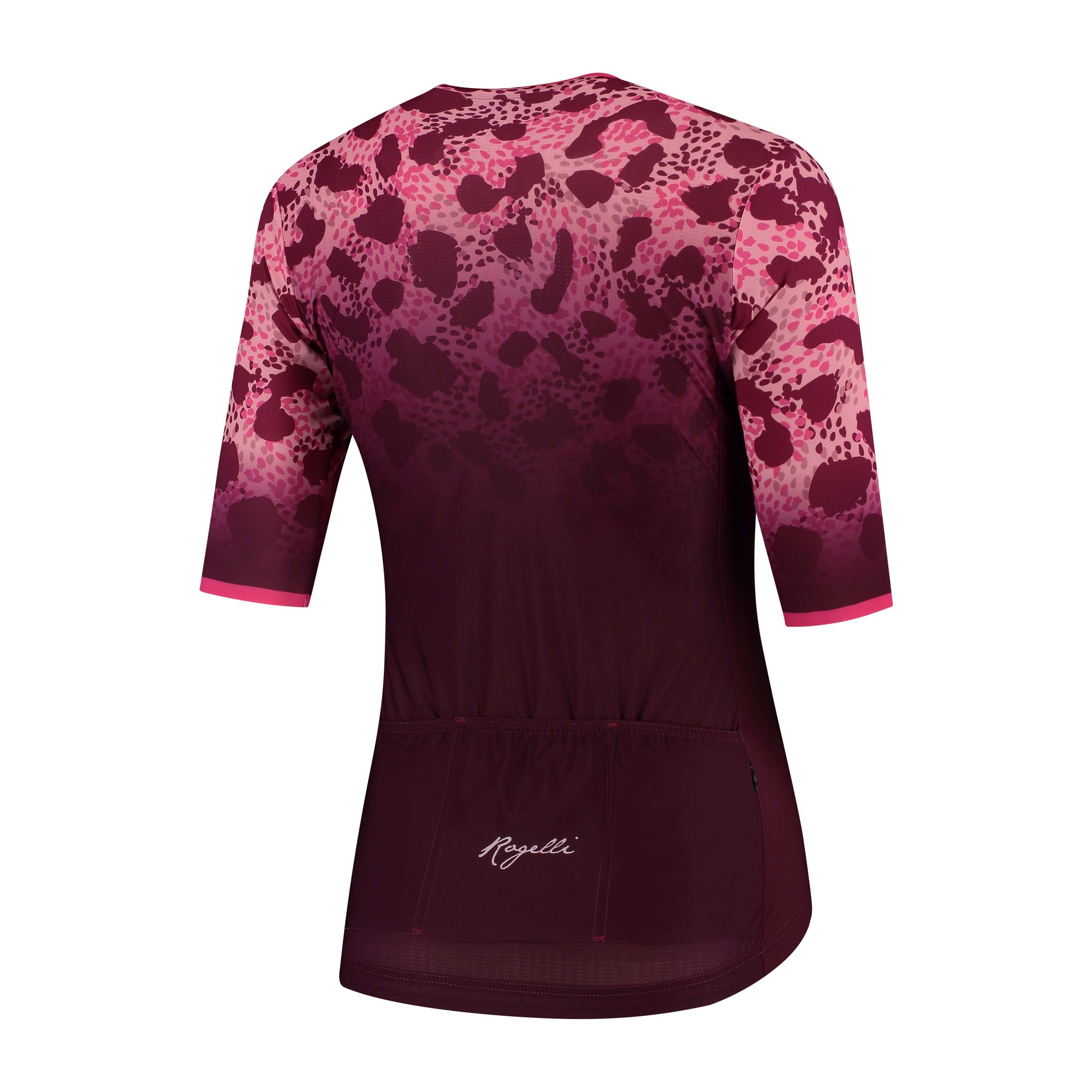 Rogelli Animal Bordeaux/Rosa Damen Radtrikot Kurzarm