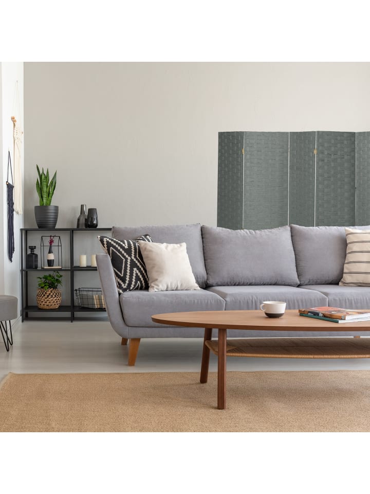 relaxdays Paravent in Grau - (B)320 x (H)170cm günstig kaufen onesize