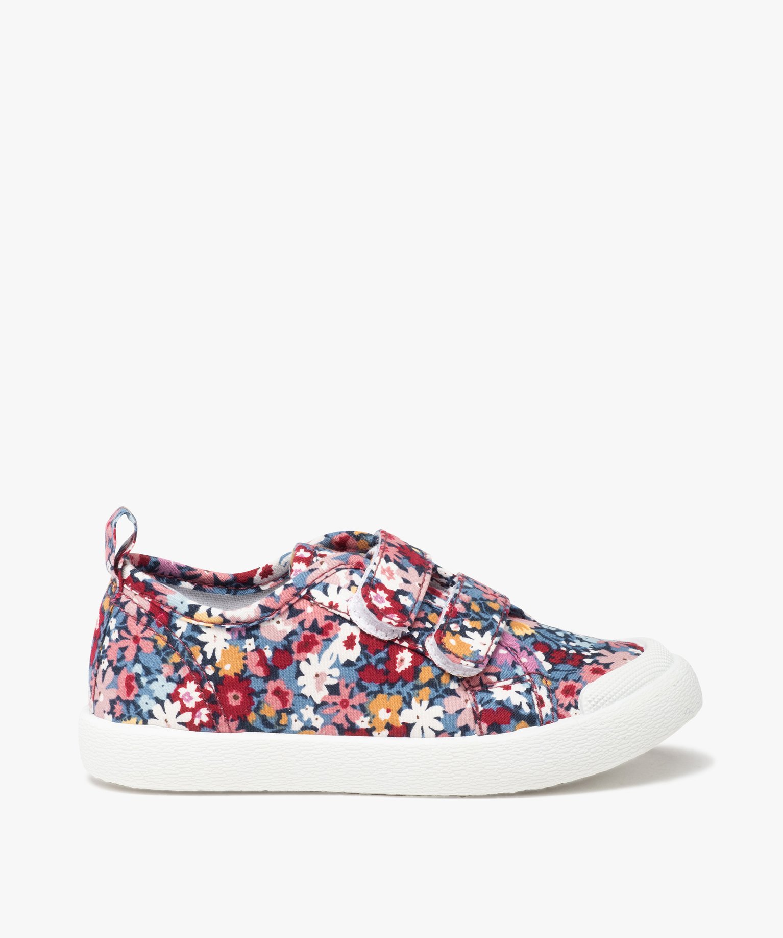 Baskets fille en toile à scratch et bout renforcé marine | GEMO