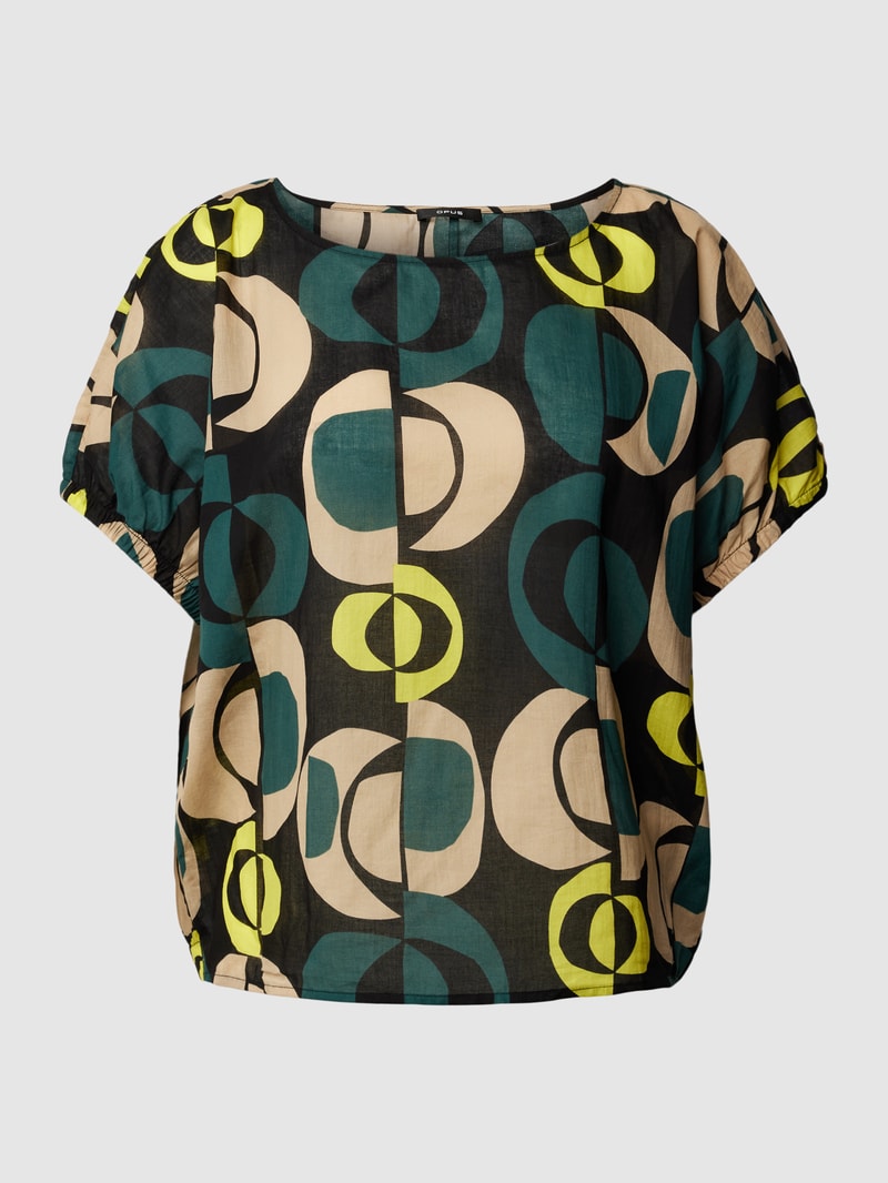 Blusenshirt mit Allover-Muster Modell 'Flaika easy' in schwarz