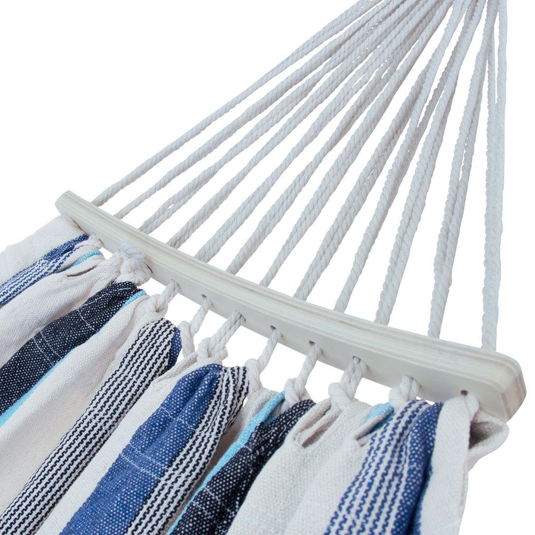 yourGEAR Stabhängematte yourGEAR Bali Aqua - Hängematte 220 x 120 cm 240 kg Baumwolle Stabhängematte, Kissen, Befestigung-Set
