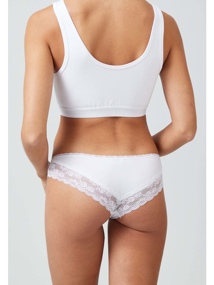 SNOCKS Brazilian Slips mit Spitze aus Bio-Baumwolle 3 Stück in Mix (Weiß/Hellgrau/Schwarz) günstig kaufen