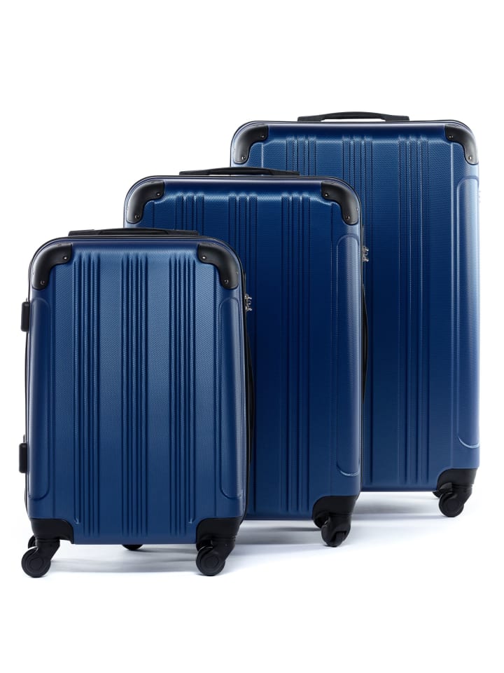 FERGÉ Kofferset Hartschale 3-teilig Hartschale 3 teilig Koffer Set mit Schutzecken QUÉBEC in blau günstig kaufen onesize
