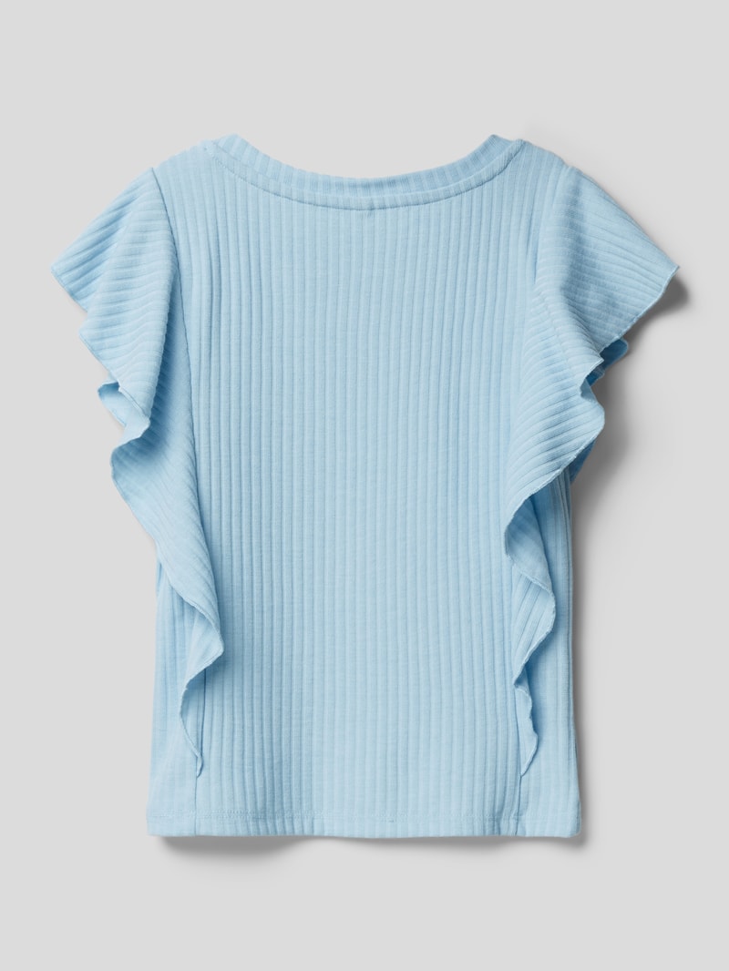 T-Shirt mit Volantärmel Modell 'KOGNELLA' in bleu