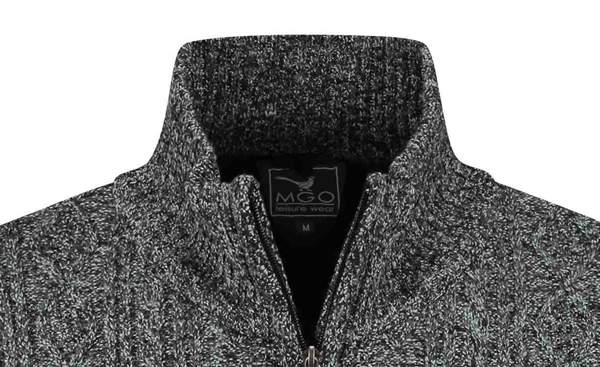 MGO Cable Cardigan Anthracite Herren Pullover