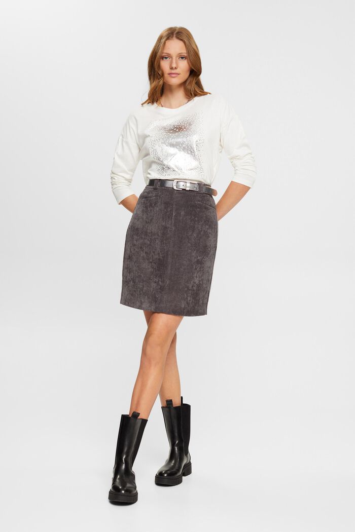 Longsleeve mit Metallic-Print