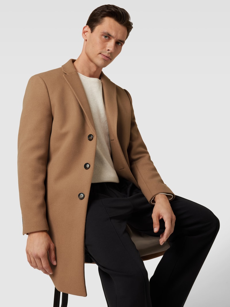 Mantel mit Reverskragen in camel