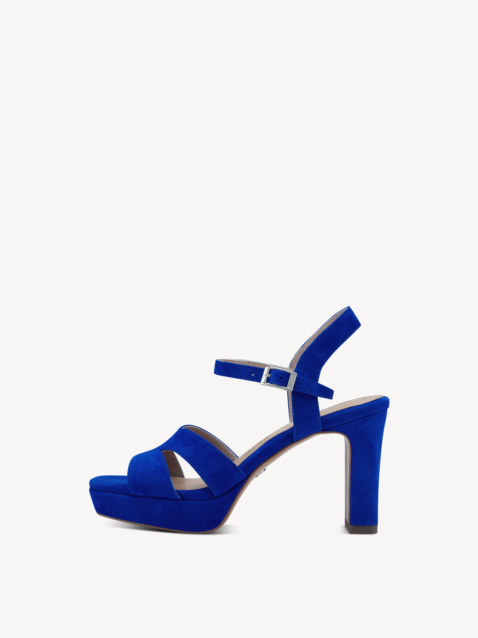 Sandale à talon en cuir - bleu