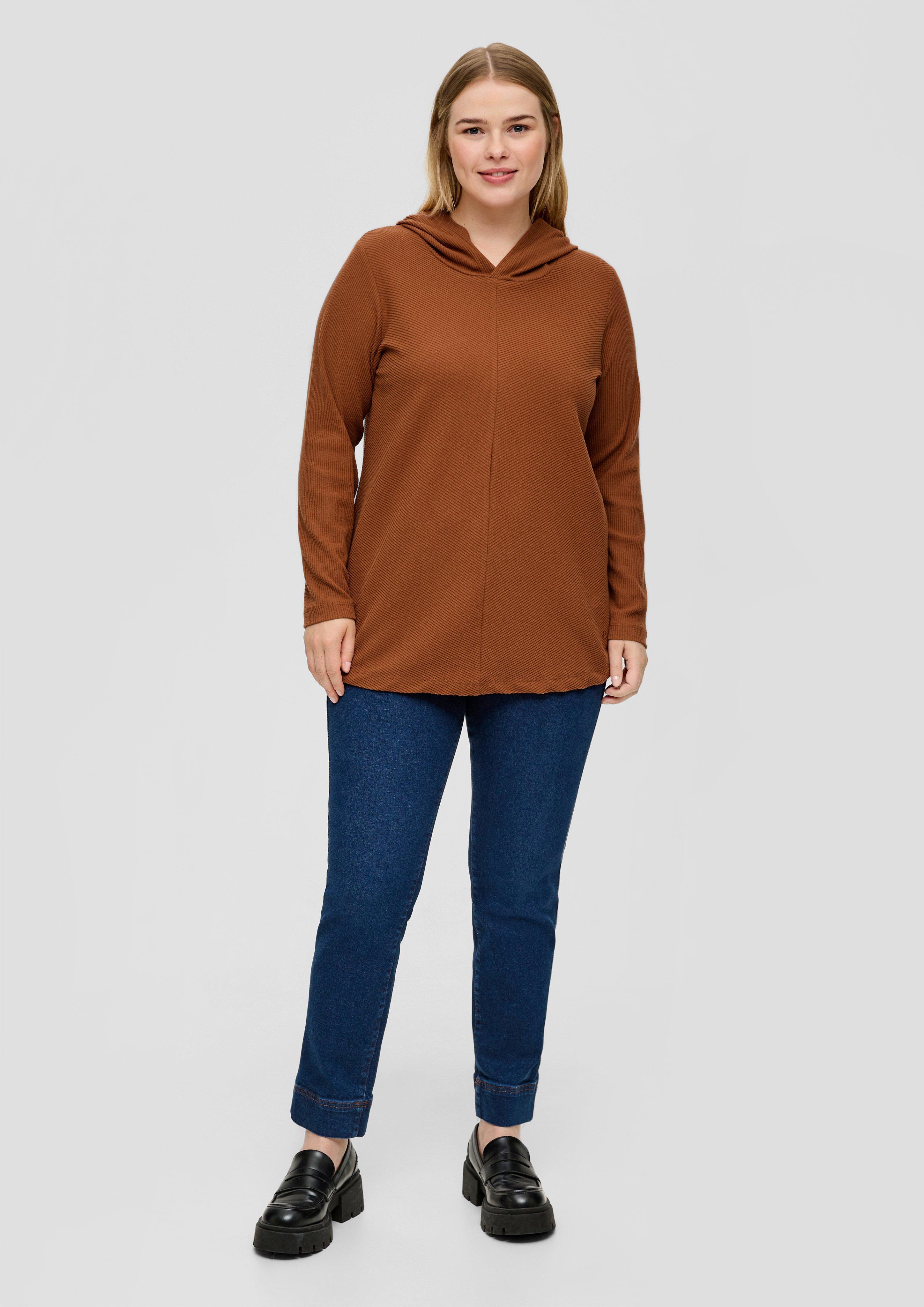 Weiches Kapuzenshirt in Rippstruktur  2135935-8755