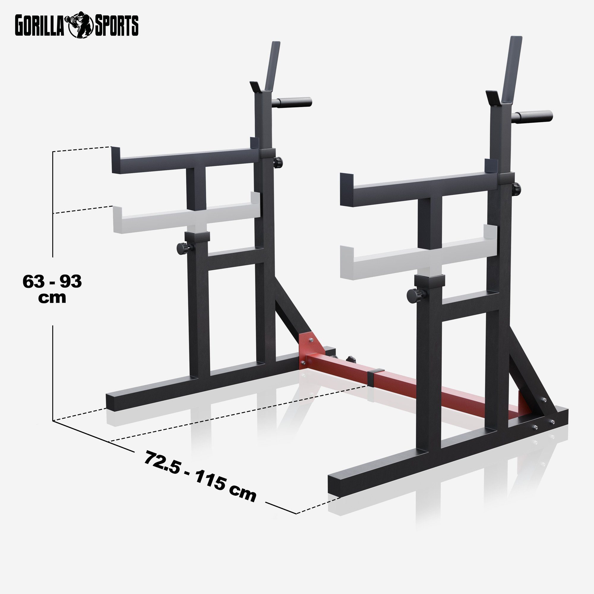 GORILLA SPORTS Squat Rack Dip-Station - Kniebeugenständer, Hantelständer, Langhantelständer, (1-tlg)