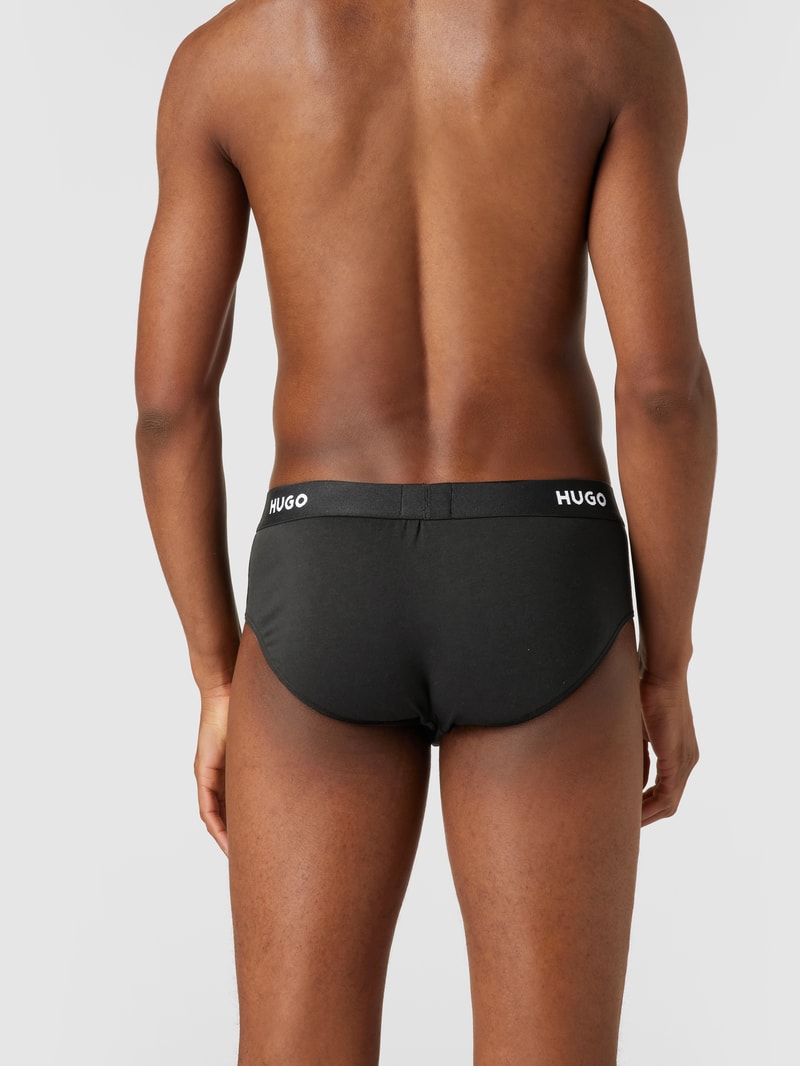 Slip mit Label-Schriftzug im 3er-Pack in schwarz