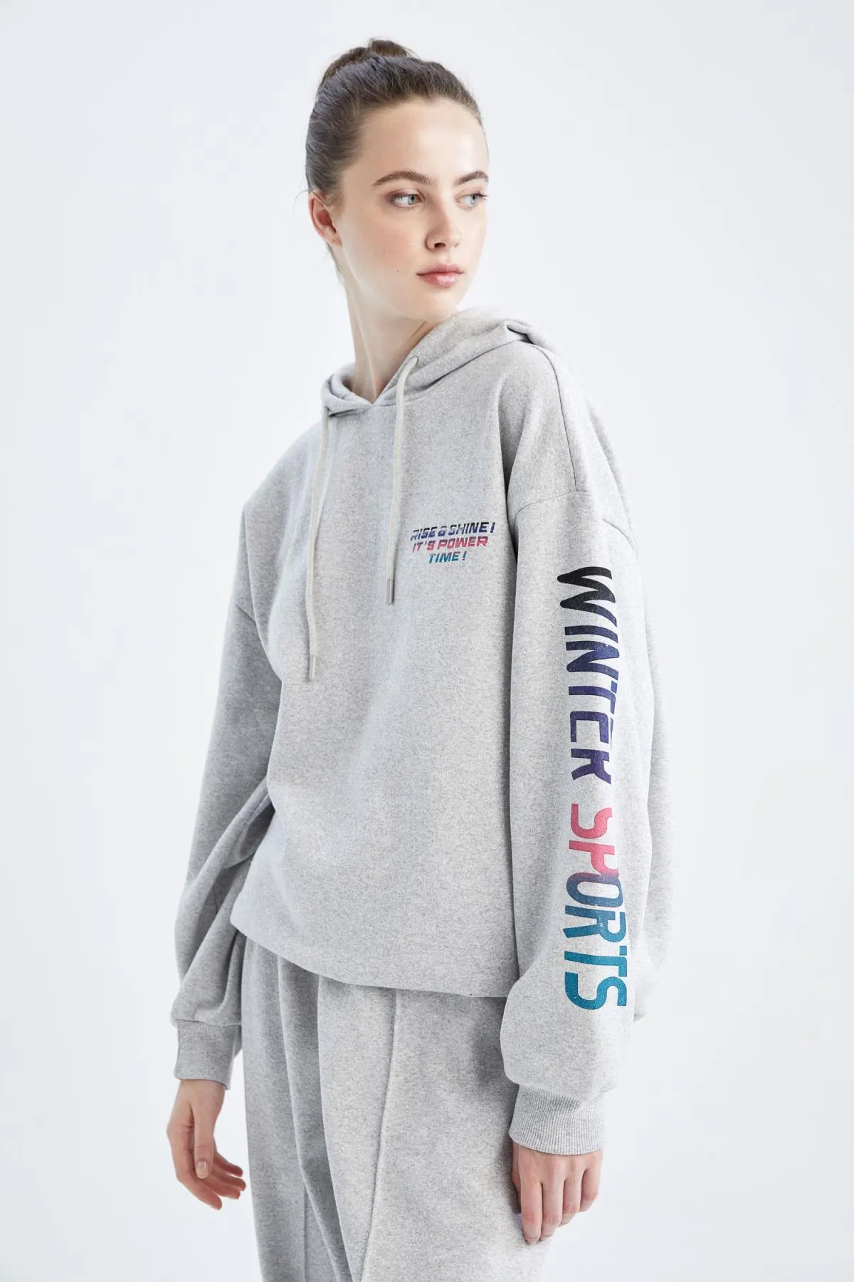 DeFacto  Weiches, flauschiges Sweatshirt mit Kapuze in Oversize-Passform