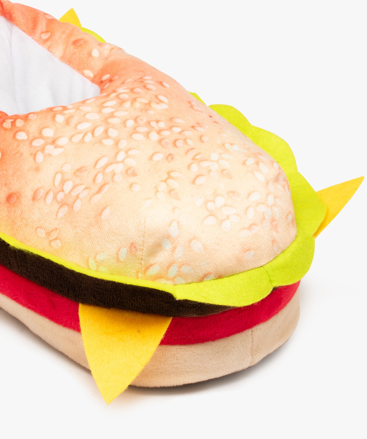 Chaussons homme en velours burger fantaisie multicolore | GEMO