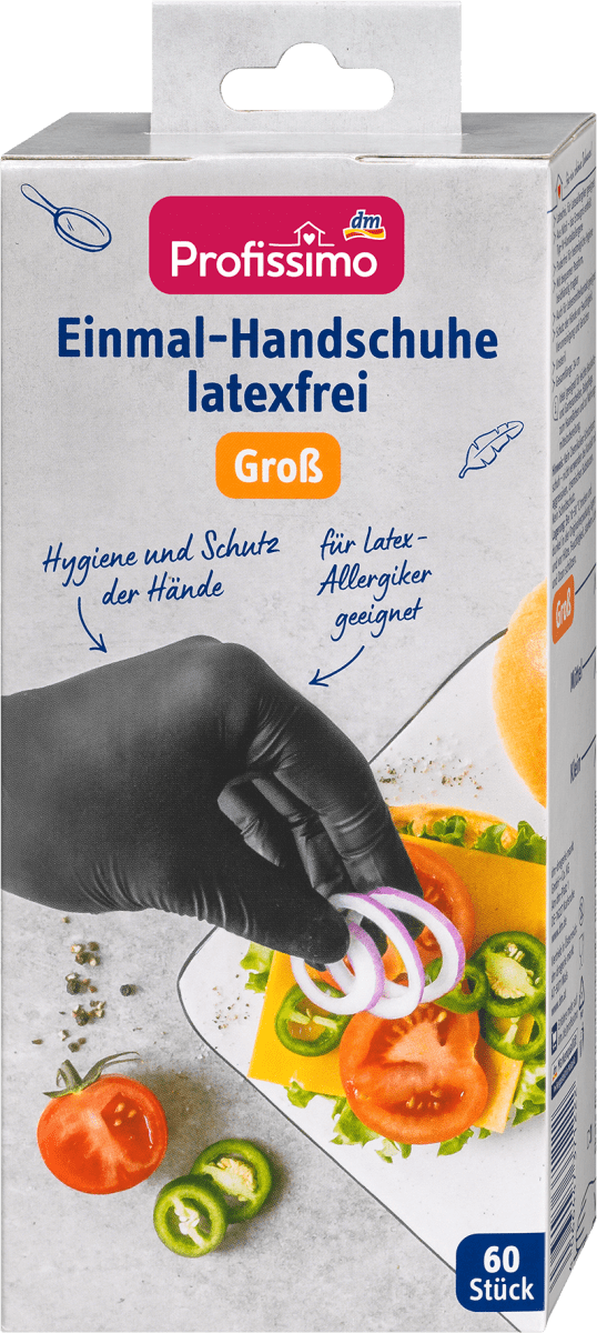 Einmal-Handschuhe latexfrei schwarz Groß, 60 St