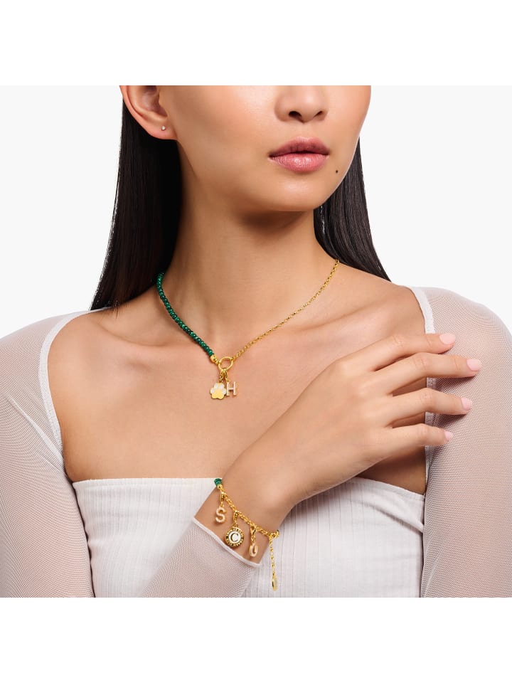 Thomas Sabo Kette in gold, grün günstig kaufen