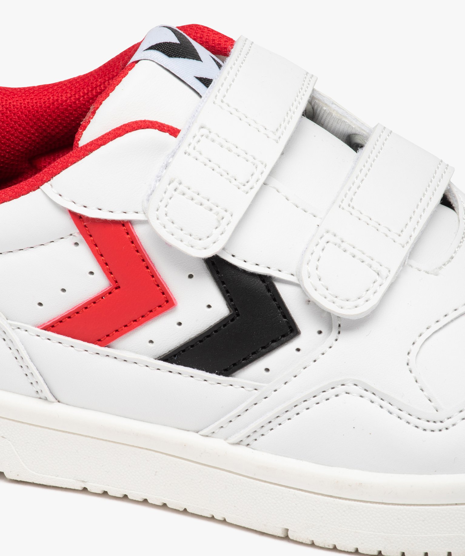 Baskets Garçon unies à bandes colorées et double scratch ... blanc | GEMO