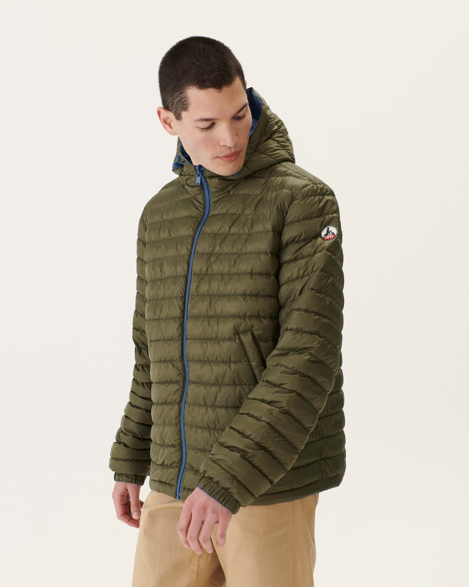 Doudoune réversible à capuche Bleu jeans/Army Bergen